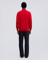Cardigan In Lana E Seta Rosso