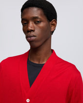 Cardigan In Lana E Seta Rosso