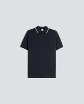 POLO IN COTONE CON BOTTONI IN MADREPERLA - NAVY