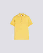 POLO IN COTONE CON BOTTONI IN MADREPERLA - GIALLO