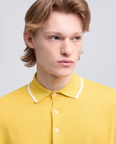 Polo In Cotone Con Bottoni In Madreperla Giallo