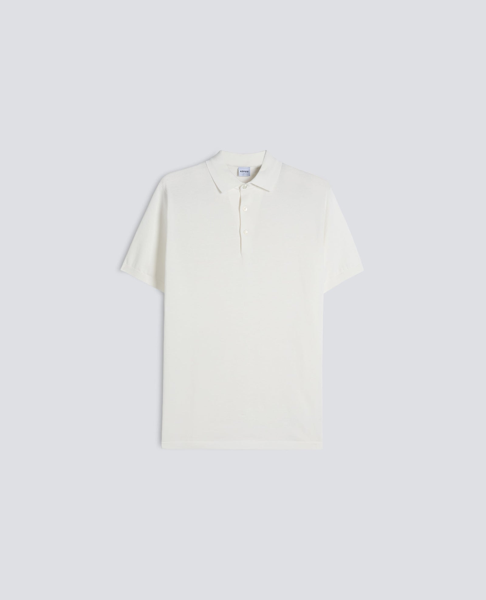 Polo In Cotone Con Bottoni In Madreperla Bianco