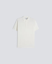 POLO IN COTONE CON BOTTONI IN MADREPERLA - BIANCO