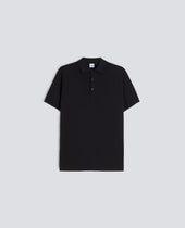 POLO IN COTONE CON BOTTONI IN MADREPERLA - NERO