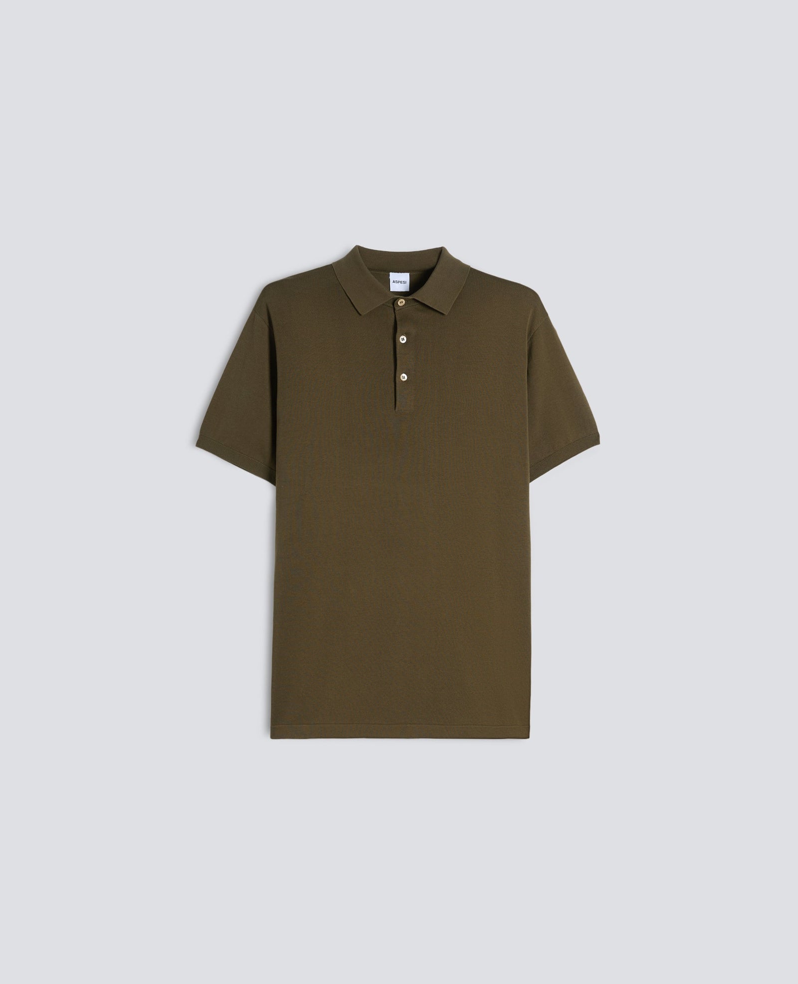 Polo In Cotone Con Bottoni In Madreperla Militare