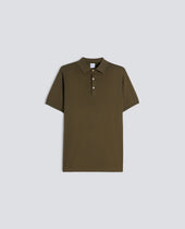 POLO IN COTONE CON BOTTONI IN MADREPERLA - MILITARE