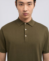 Polo In Cotone Con Bottoni In Madreperla Militare