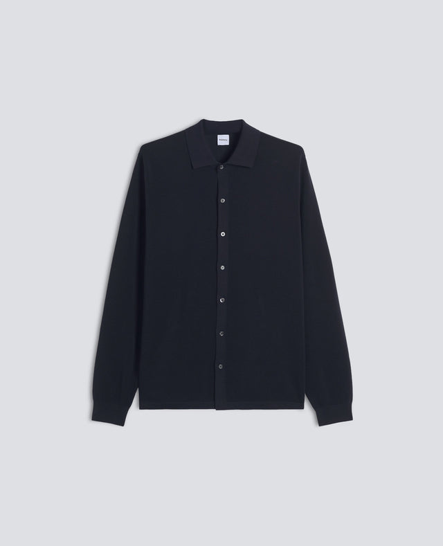 POLO DI MAGLIA IN COTONE TINTO CAPO - NAVY