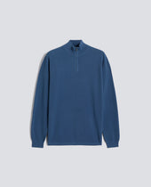 MAGLIA CON ZIP IN COTONE PUNTO PIQUET TINTO CAPO - AVIO