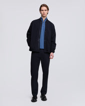 Maglia Con Zip In Cotone Punto Piquet Tinto Capo Avio