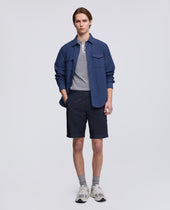 Polo In Maglia Di Cotone Seta E Lino Riga Blu