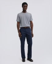 T Shirt In Filato Di Misto Cotone Seta E Lino Riga Blu