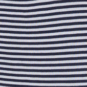 T Shirt In Filato Di Misto Cotone Seta E Lino Riga Blu