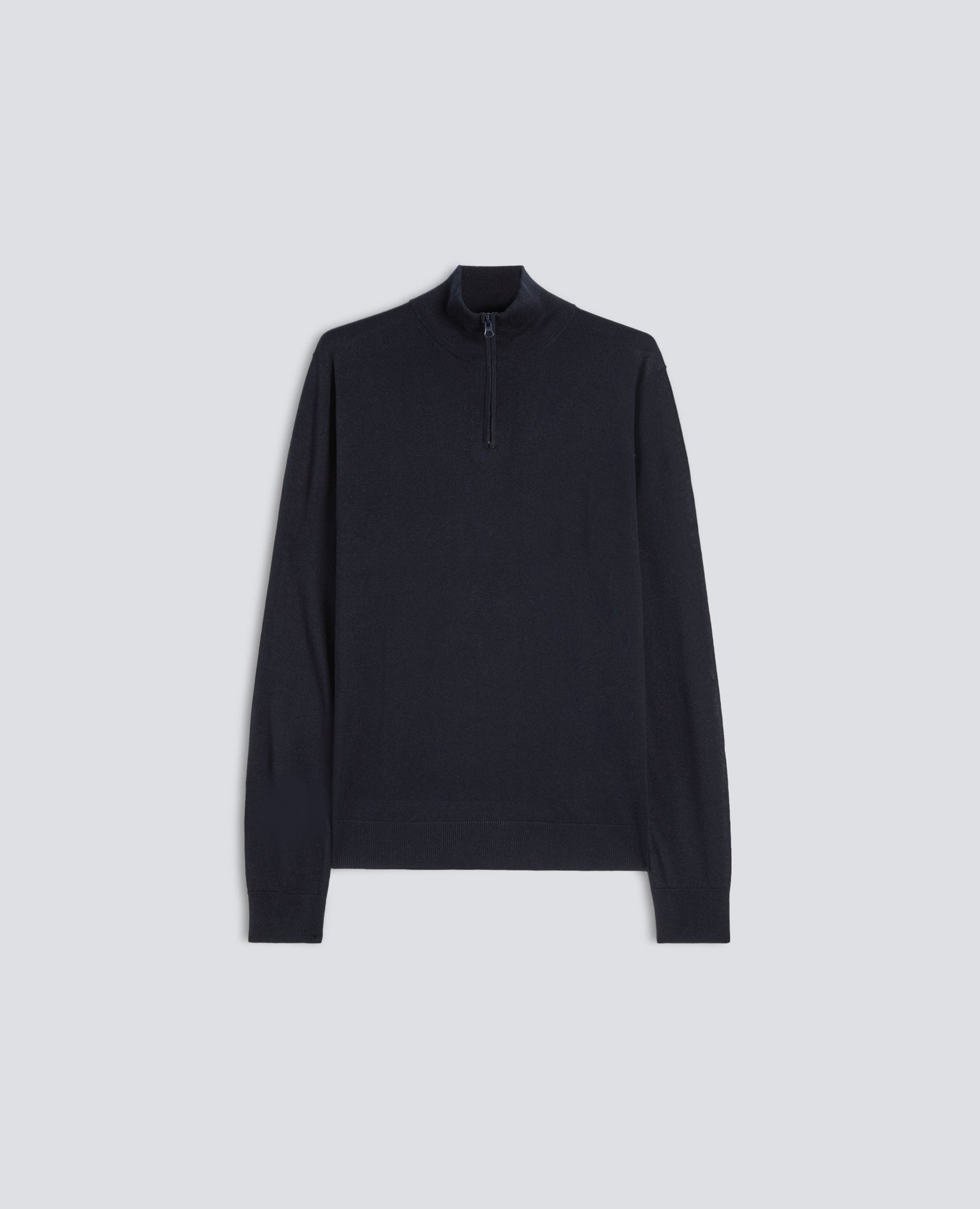 Maglia Con Zip In Misto Seta Cotone E Cashmere Blu