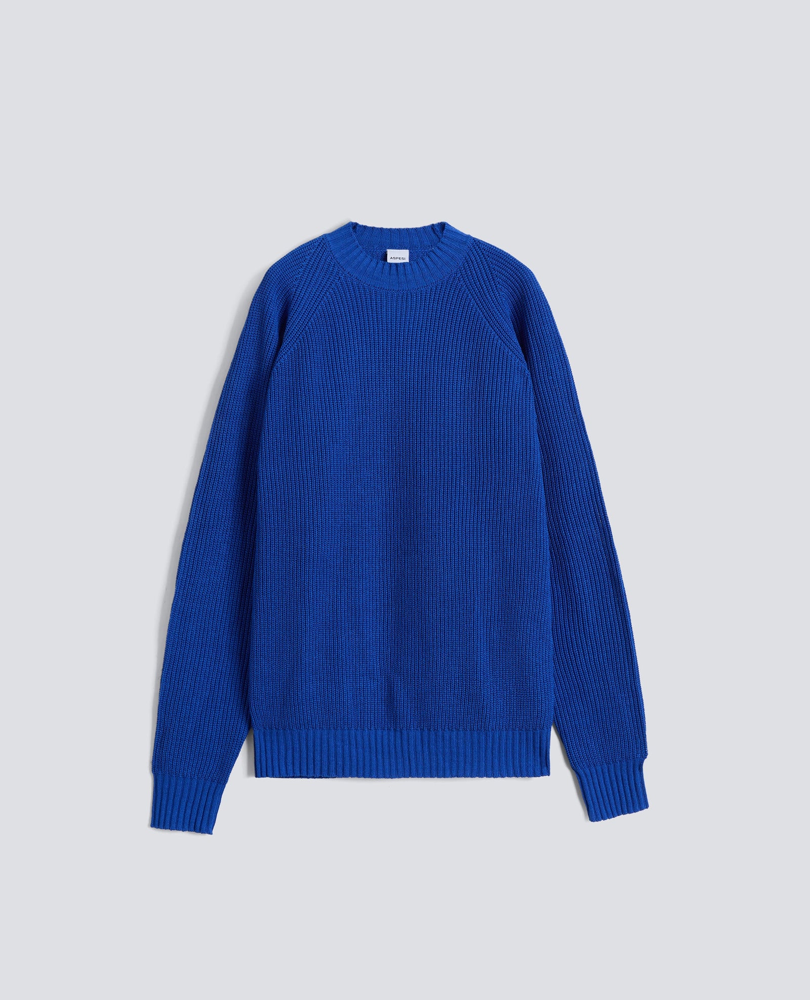 Maglia Girocollo In Filato Di Cotone Bluette