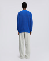 Maglia Girocollo In Filato Di Cotone Bluette