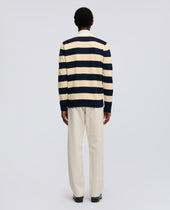 Cardigan In Filato Di Cotone Corda Blu
