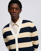 Cardigan In Filato Di Cotone Corda Blu