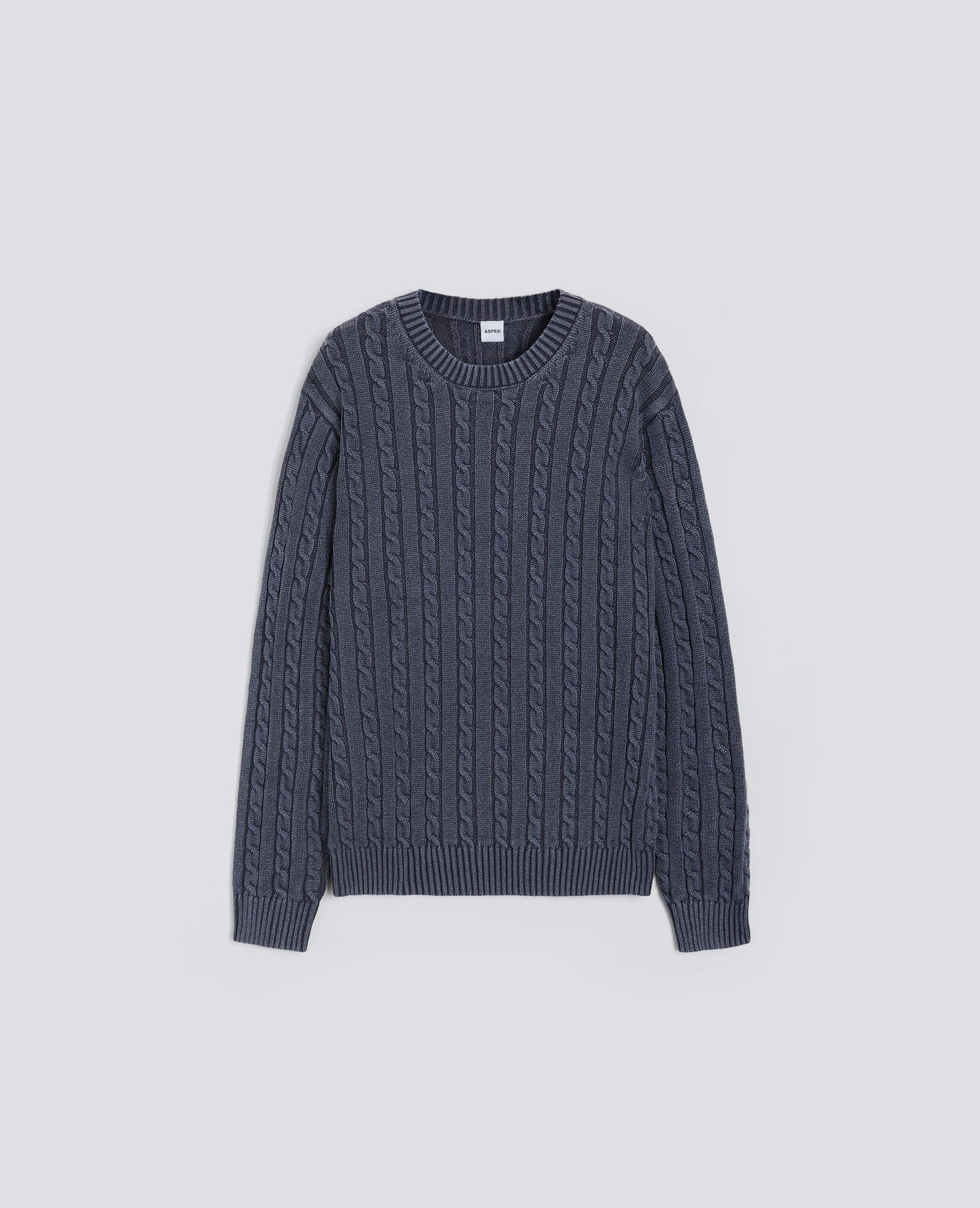 Maglia Girocollo In Cotone Tinto Capo Blu