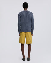 Maglia Girocollo In Cotone Tinto Capo Blu