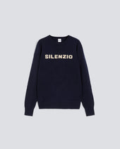 MAGLIA "SILENZIO" GIROCOLLO IN MISTO LANA, YAK E CASHMERE - NAVY
