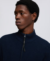 Maglia Con Zip In Filato Di Cotone