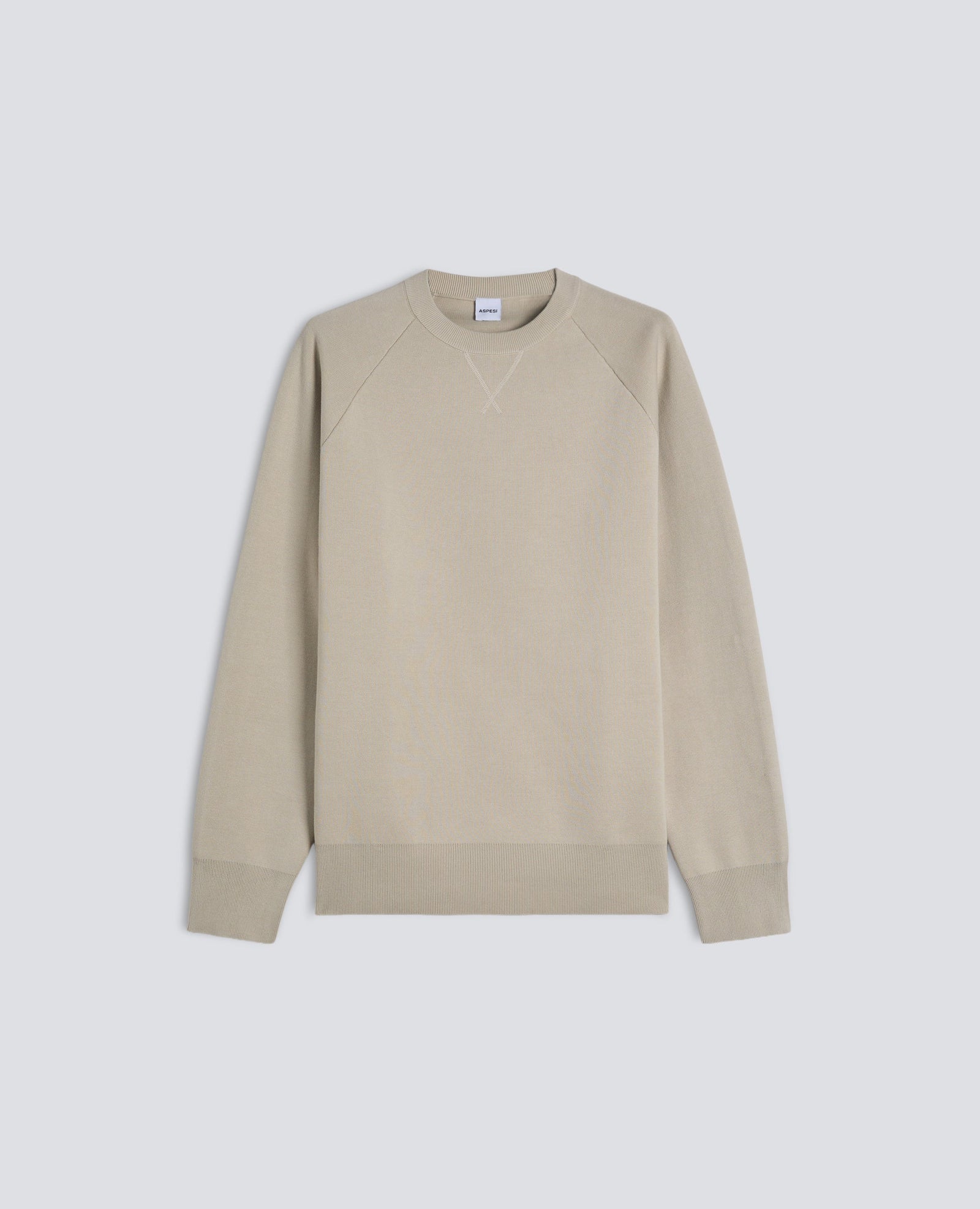 Maglia Girocollo A Maniche Lunghe In Cotone Gesso