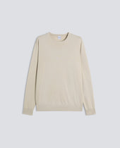 MAGLIA GIROCOLLO IN COTONE - SABBIA