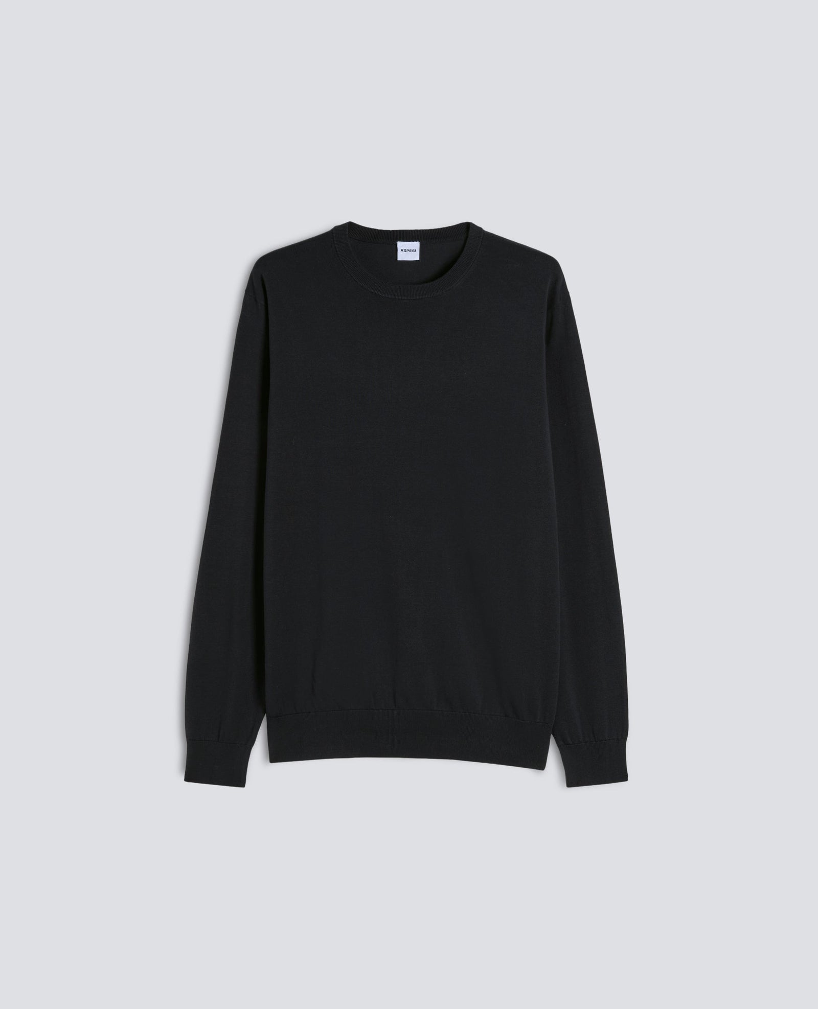 Maglia Girocollo In Cotone Nero