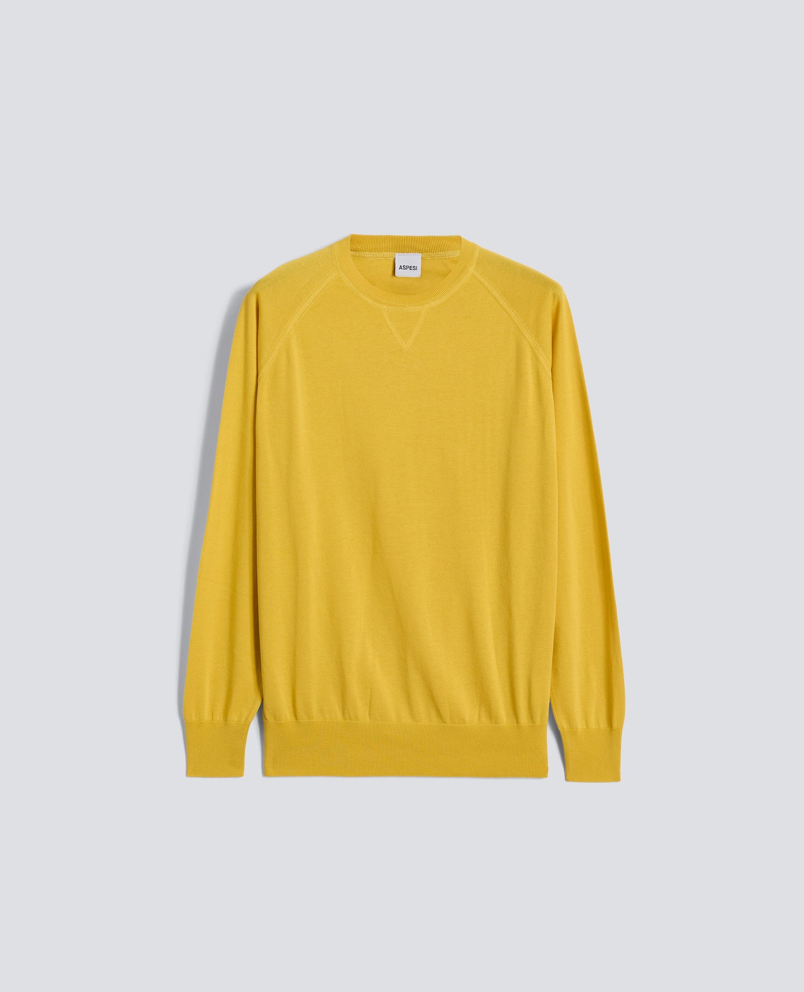 Maglia Girocollo In Cotone Giallo