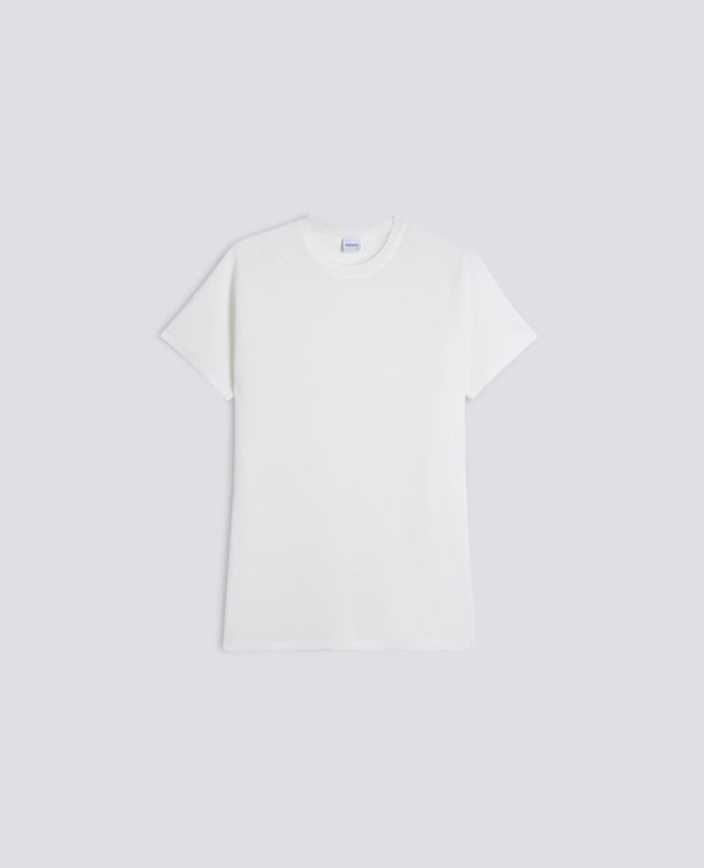 MAGLIA RAGLAN IN MICRO WAFFLE DI COTONE - BIANCO