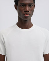 Maglia Raglan In Micro Waffle Di Cotone Bianco