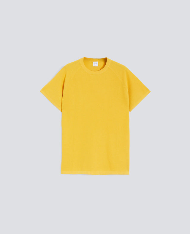 MAGLIA RAGLAN IN MICRO WAFFLE DI COTONE - GIALLO