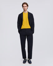Maglia Raglan In Micro Waffle Di Cotone Giallo