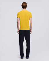Maglia Raglan In Micro Waffle Di Cotone Giallo