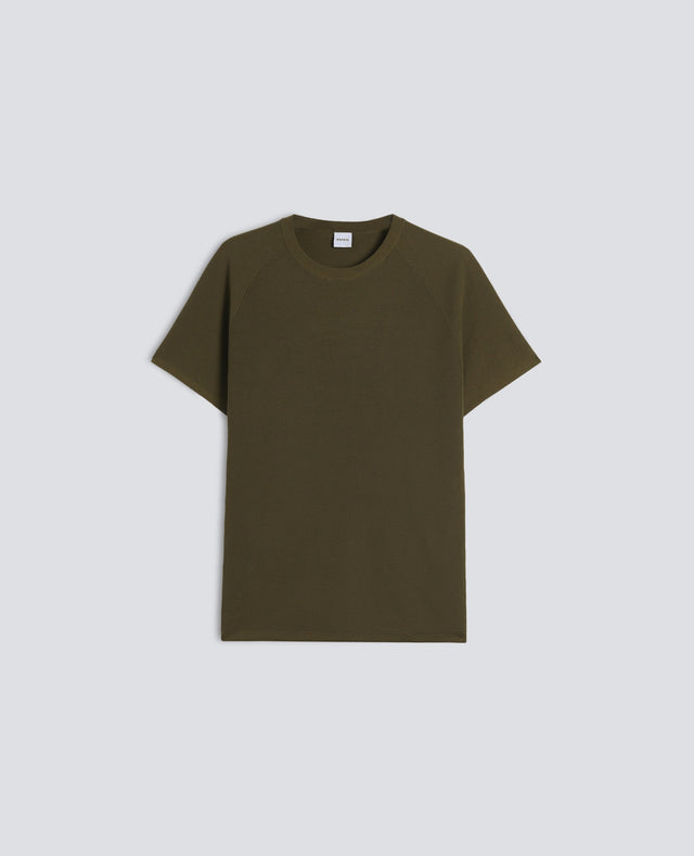 MAGLIA RAGLAN IN MICRO WAFFLE DI COTONE - MILITARE
