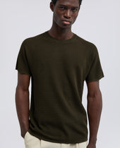 Maglia Raglan In Micro Waffle Di Cotone Militare