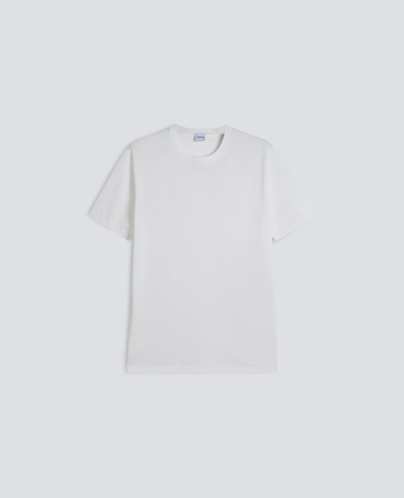 T Shirt Girocollo In Cotone Bianco