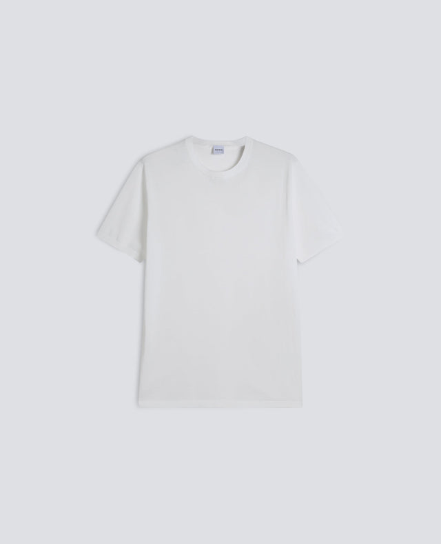 T-SHIRT GIROCOLLO IN COTONE - BIANCO