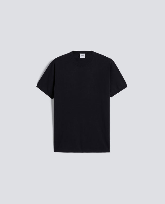 T-SHIRT GIROCOLLO IN COTONE - NAVY