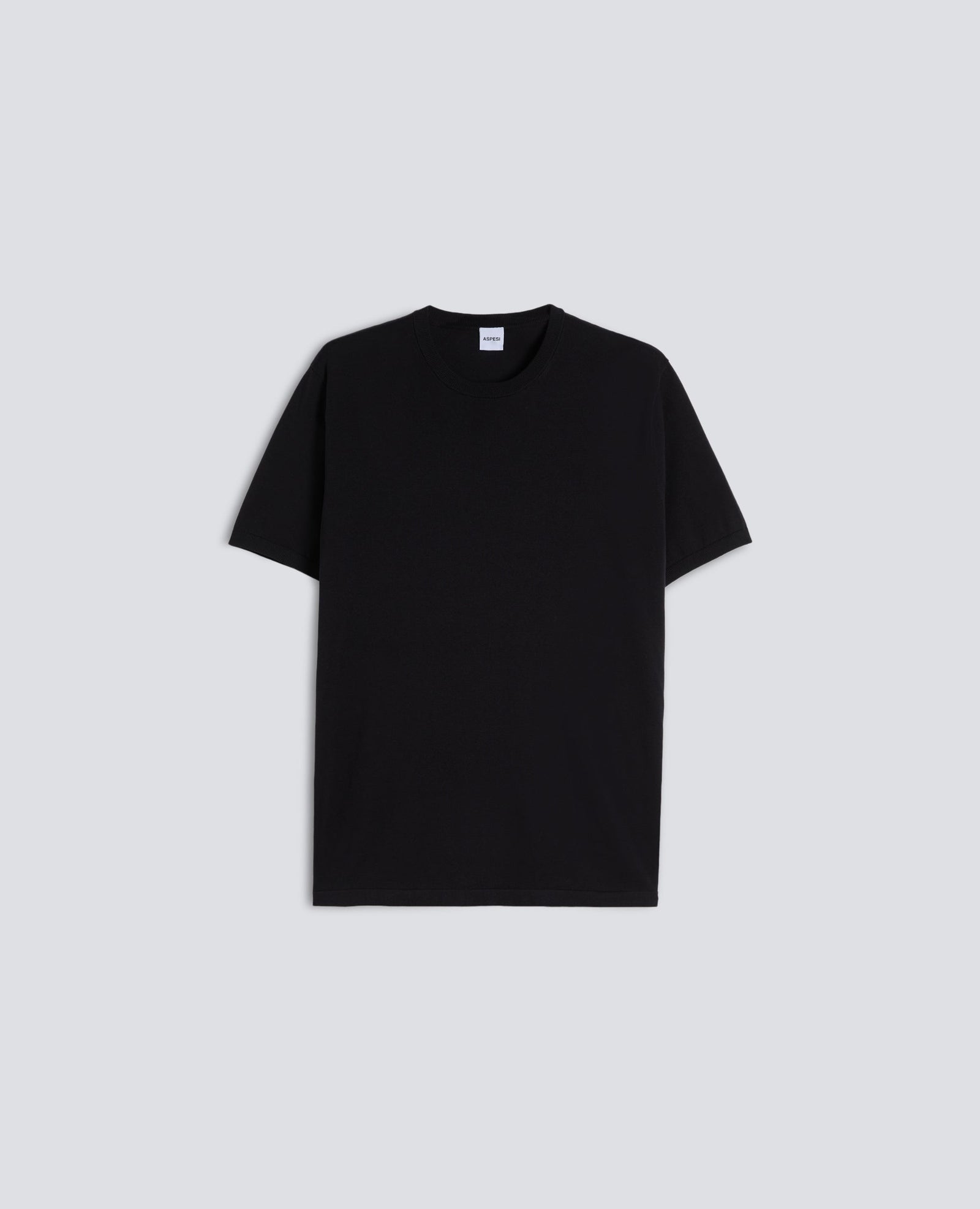 T Shirt Girocollo In Cotone Nero