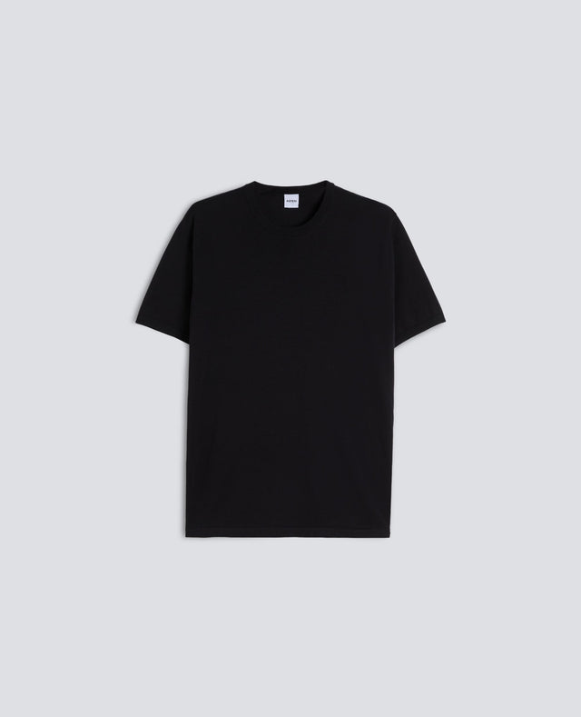 T-SHIRT GIROCOLLO IN COTONE - NERO