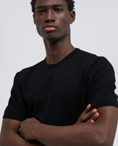 T Shirt Girocollo In Cotone Nero