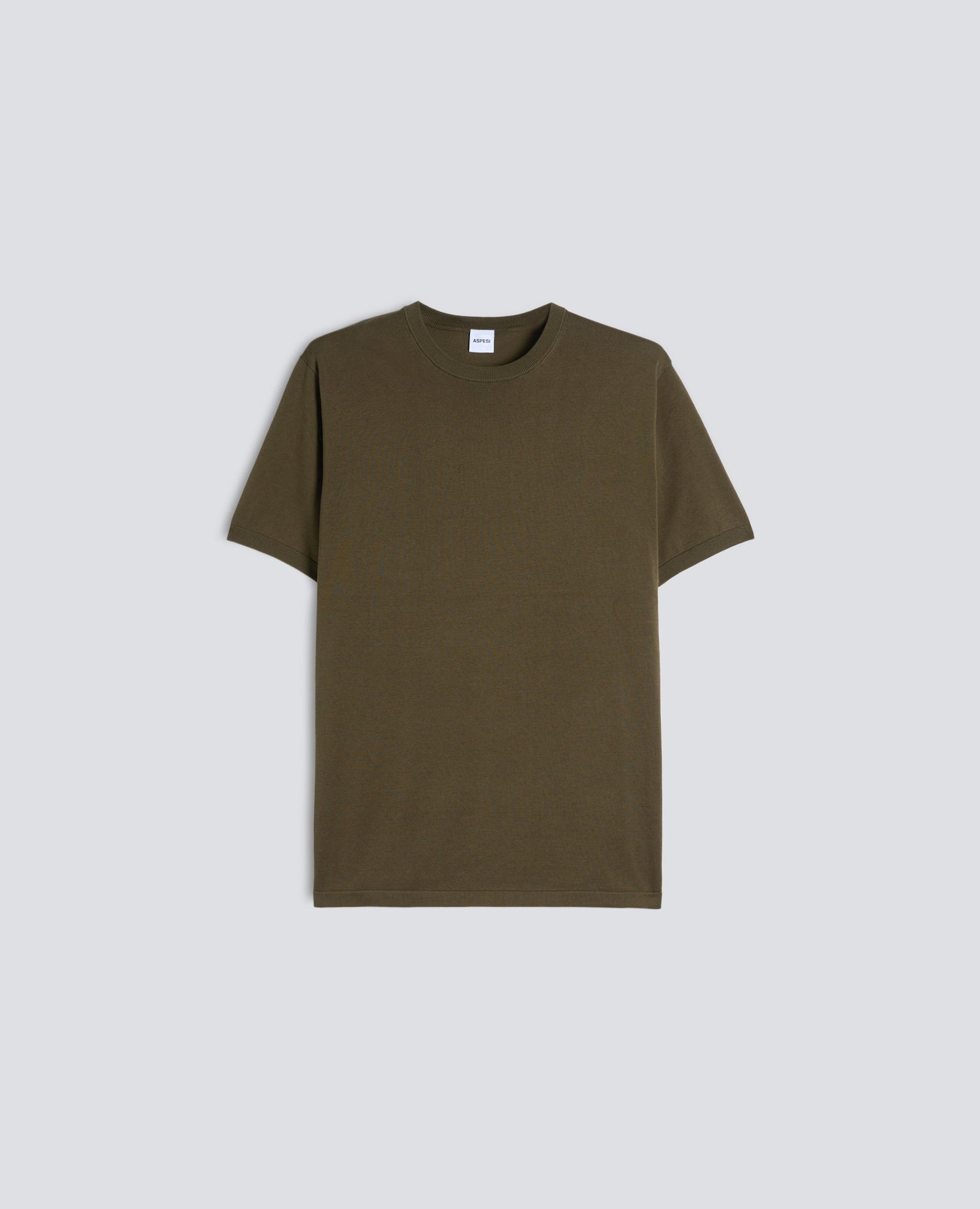 T Shirt Girocollo In Cotone Militare