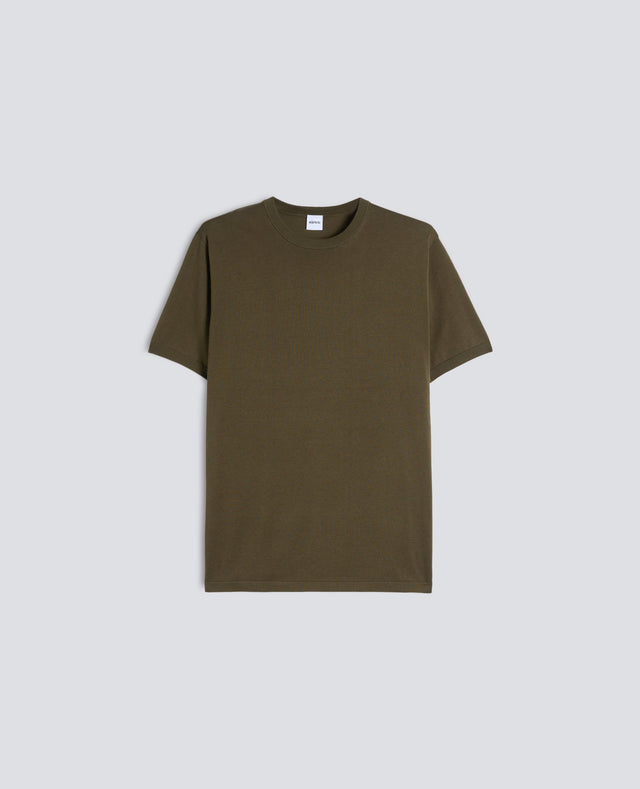 T-SHIRT GIROCOLLO IN COTONE - MILITARE