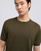 T Shirt Girocollo In Cotone Militare
