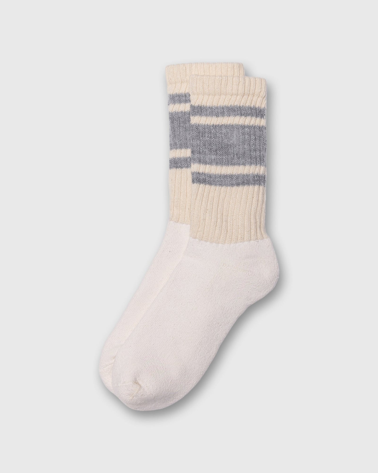 Retro Mono Stripe Socks in Heather Grey