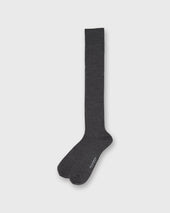 Over The Calf Dress Socks In Heather Grey Extra Fine Merino
