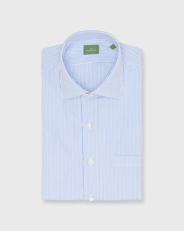 Spread Collar Dress Shirt In Double Stripe Poplin