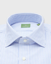 Spread Collar Dress Shirt In Double Stripe Poplin